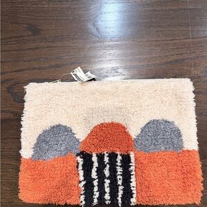 Stylish Orange and Gray Textured Clutch